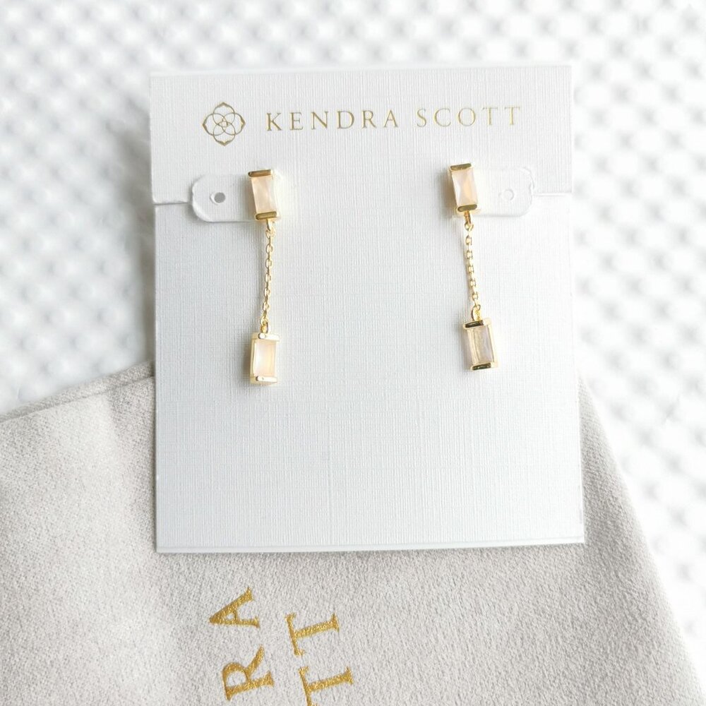 Kendra Scott Gold Rose Quartz Juliette Earrings NEW